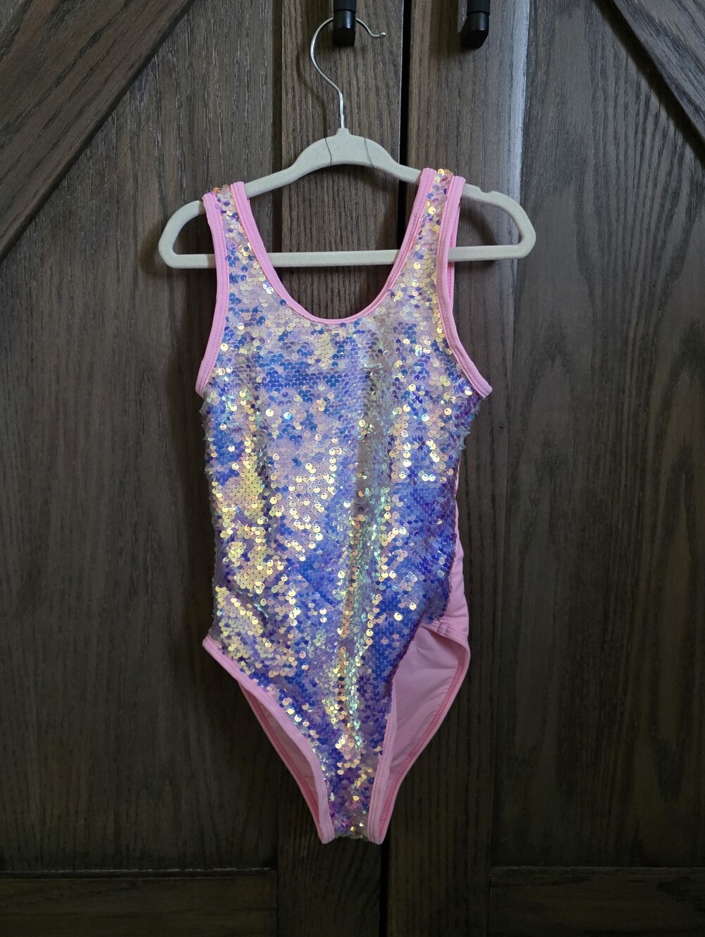 Lola + The Boys Pink Sequin One-Piece Swimsuit